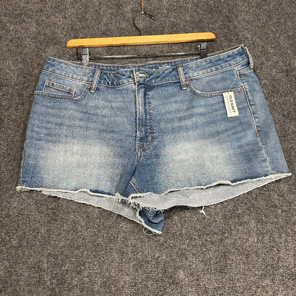 Old Navy Pants - Old Navy Shorts Womens 20 High Rise OG Straight Blue Cotton Stretch Denim NEW